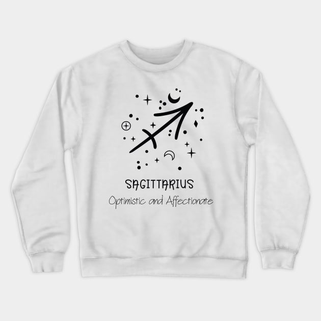 Sagittarius Personality Black Text Crewneck Sweatshirt by The Angry Gnome